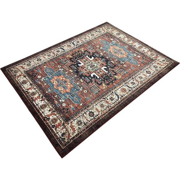 5 ft. x 7 ft. Multi-Colored Medallion Pattern Area Rug