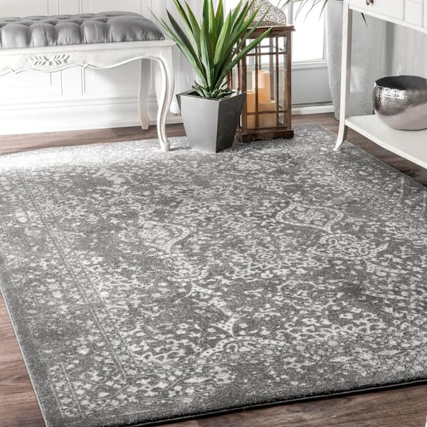 Odell Distressed Persian Silver 7 ft. x 9 ft. Area Rug
