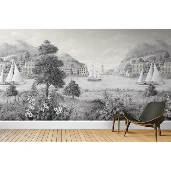 York Wallcoverings Vinca Flint Grey Matte Non-pasted Paper Wallpaper 60.75 sq. ft