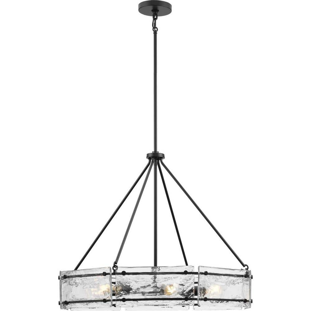 Rivera Black Steel 6-Light Round Chandelier