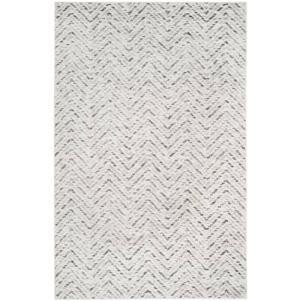 Chic Lodge Ivory Charcoal Hand-Knotted Easy-Care 6' x 9' Rug