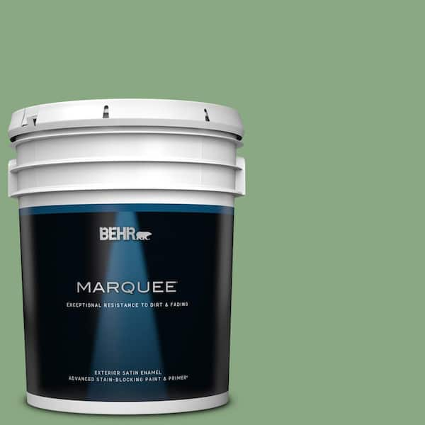 BEHR MARQUEE 5 gal. #M400-5 Baby Spinach Satin Enamel Exterior Paint & Primer