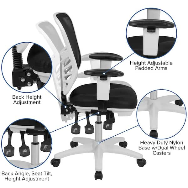 Carnegy Avenue Black Mesh/White Frame Office/Desk chair CGA-HL