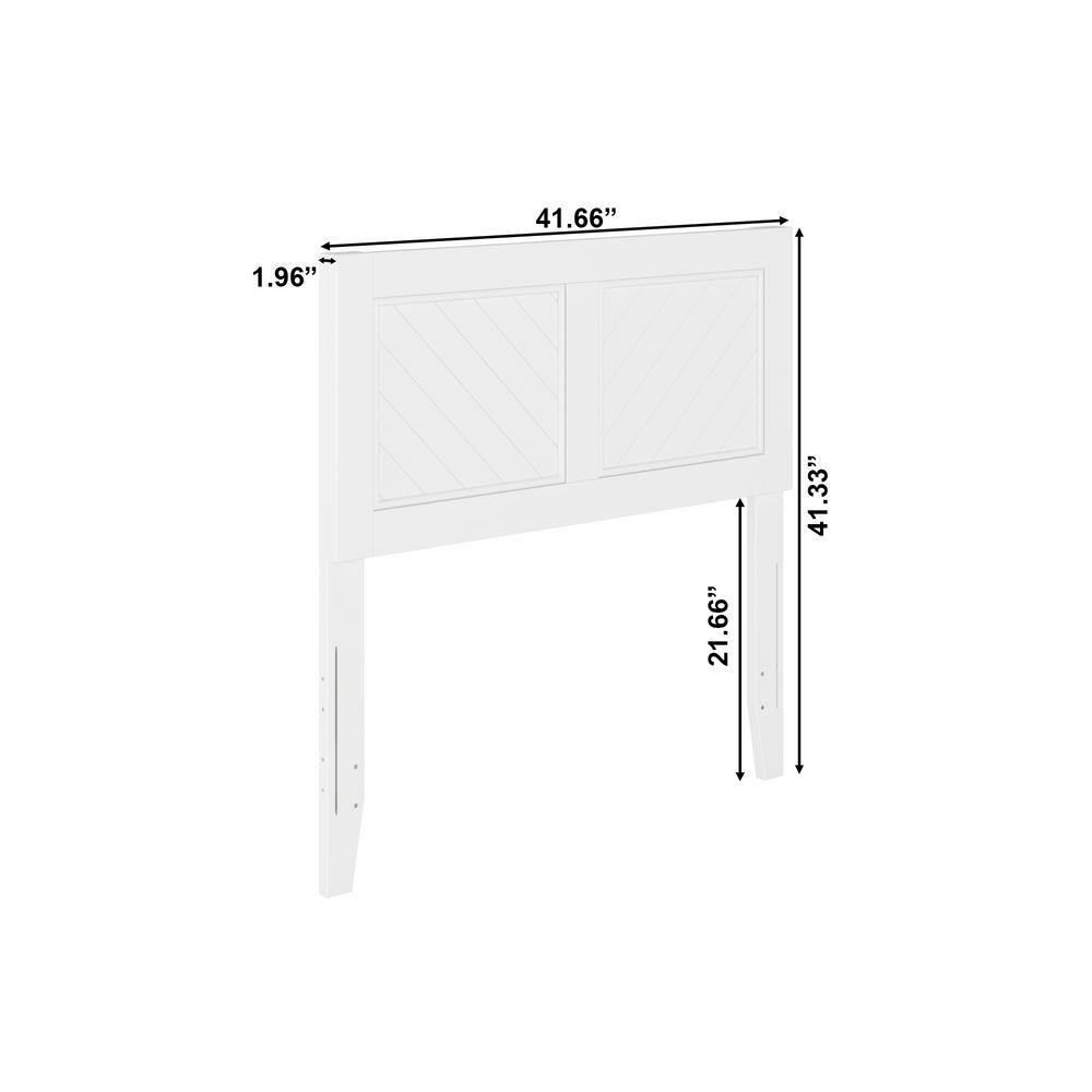 Twin White Solid Wood Chevron Headboard with USB Charger