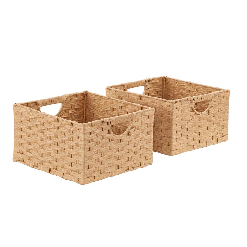 Wooden Woven Basket Square With Six Small Compartments 9.5 Wide 7 High