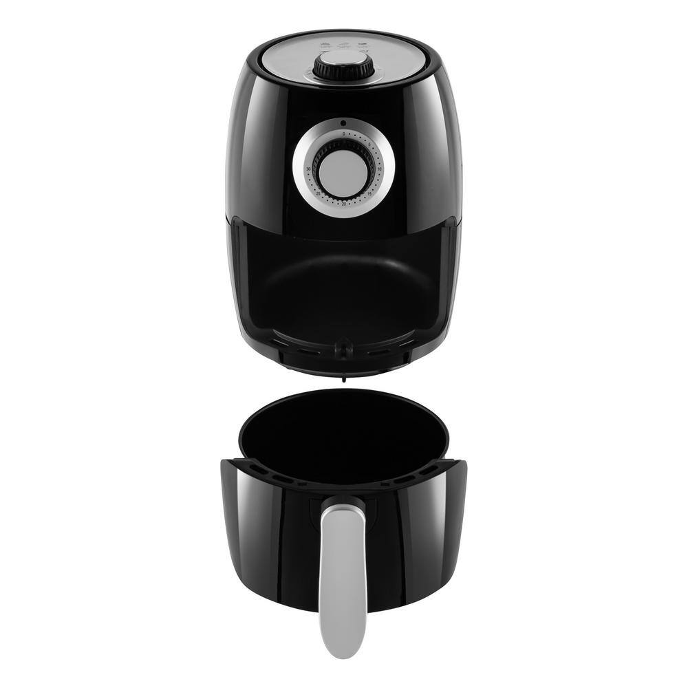 Compact Black 2.3-Quart Electric Air Fryer with Nonstick Interior