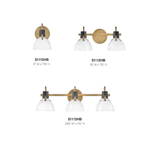 HINKLEY - Argo 18.0 in. 2 Light Heritage Brass Vanity Light