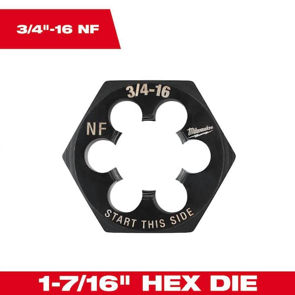 Milwaukee 3/4 in.-16 NF 1-7/16 in. Hex Threading Die
