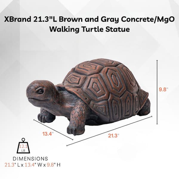 Gray Turtle megaball 50% 羅本製所 OZWRT 他 XBRAND 23.82 in. L Gray Concrete/MgO Looking Up Turtle Statue