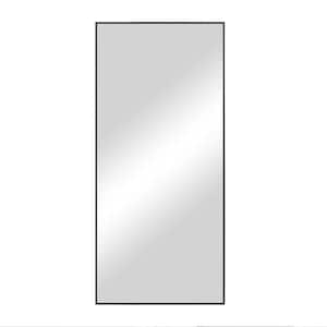47 in. x 22 in. Small Modern Rectangle Framed Black Aluminum Alloy Wall Mounted Decorative Mirror