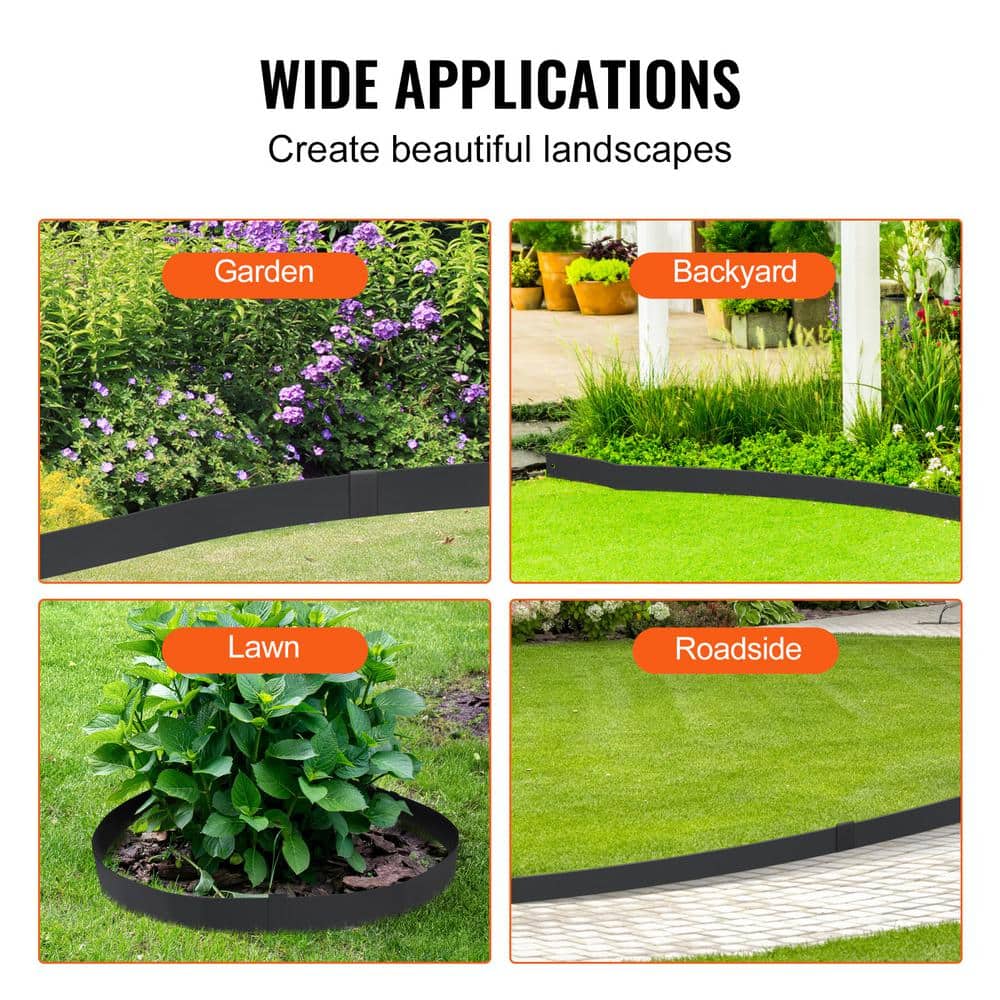 Black Galvanized Steel Garden Edging Border Set