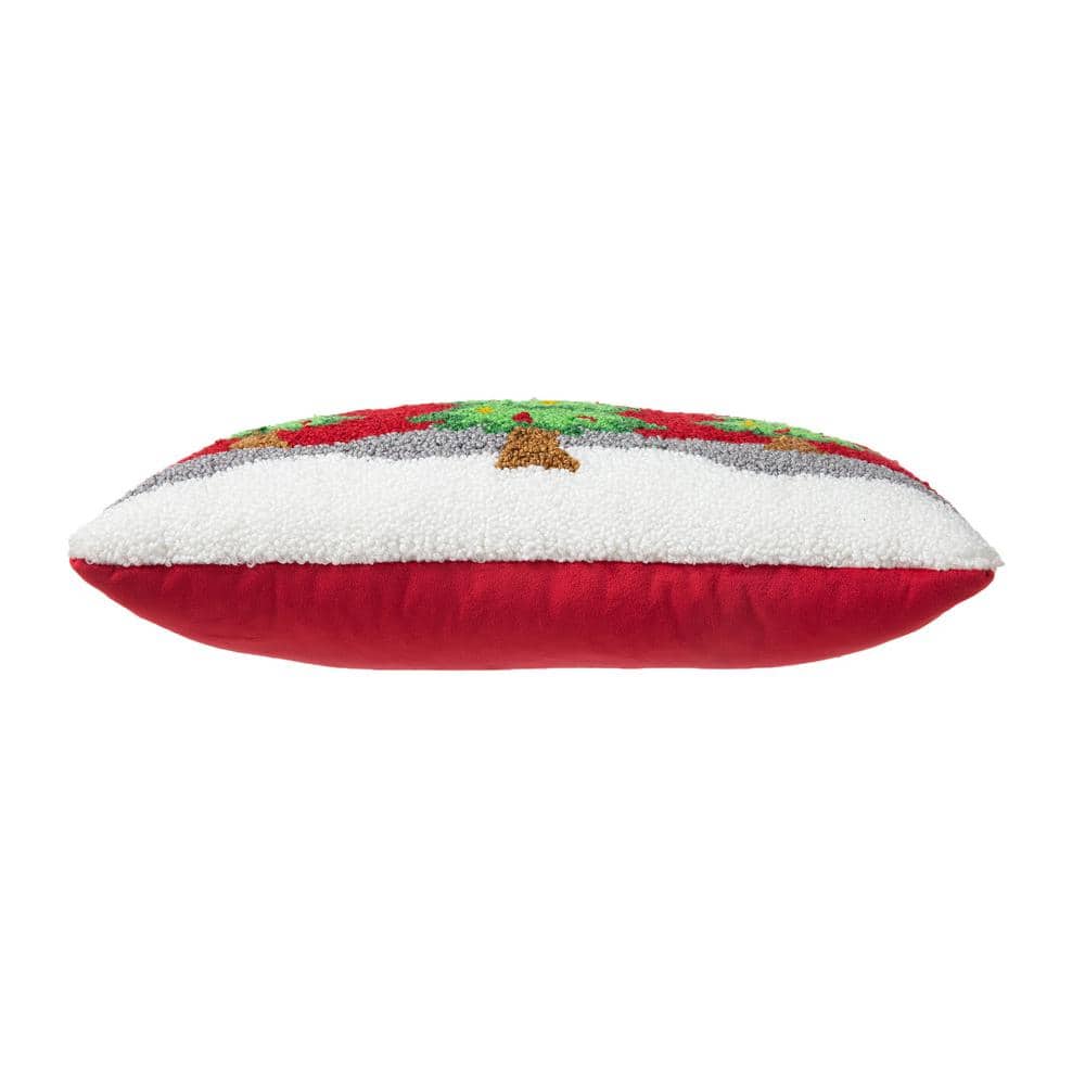 Classic Christmas Trees Hooked Rectangular Throw Pillow