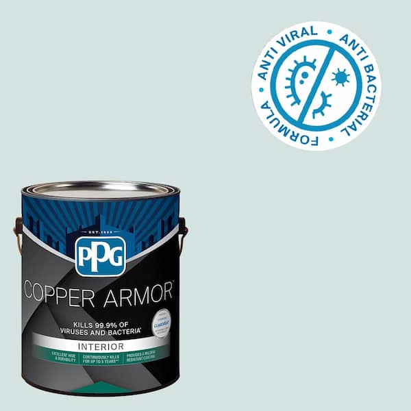 COPPER ARMOR 1 gal. PPG1148-1 Meadowsweet Mist Semi-Gloss Antiviral and Antibacterial Interior Paint with Primer