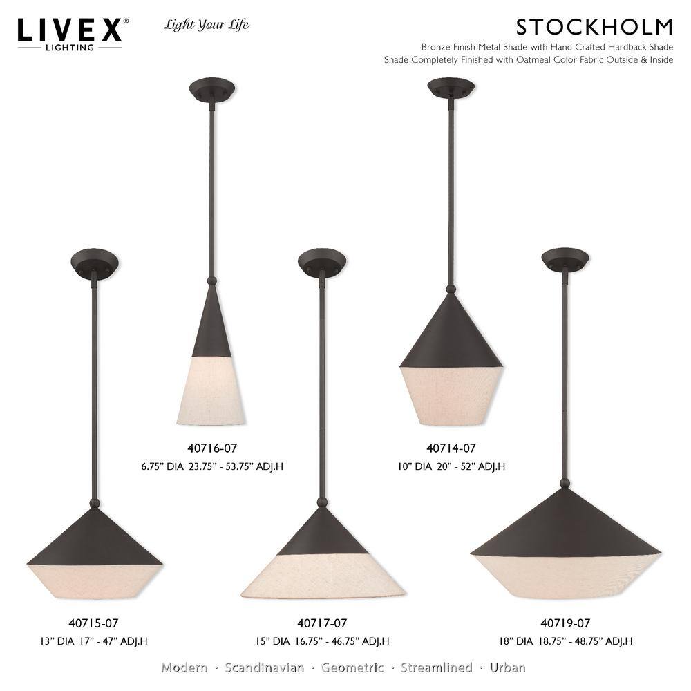 Stockholm Brushed Nickel 1-Light Mini Pendant with Off-White Shade