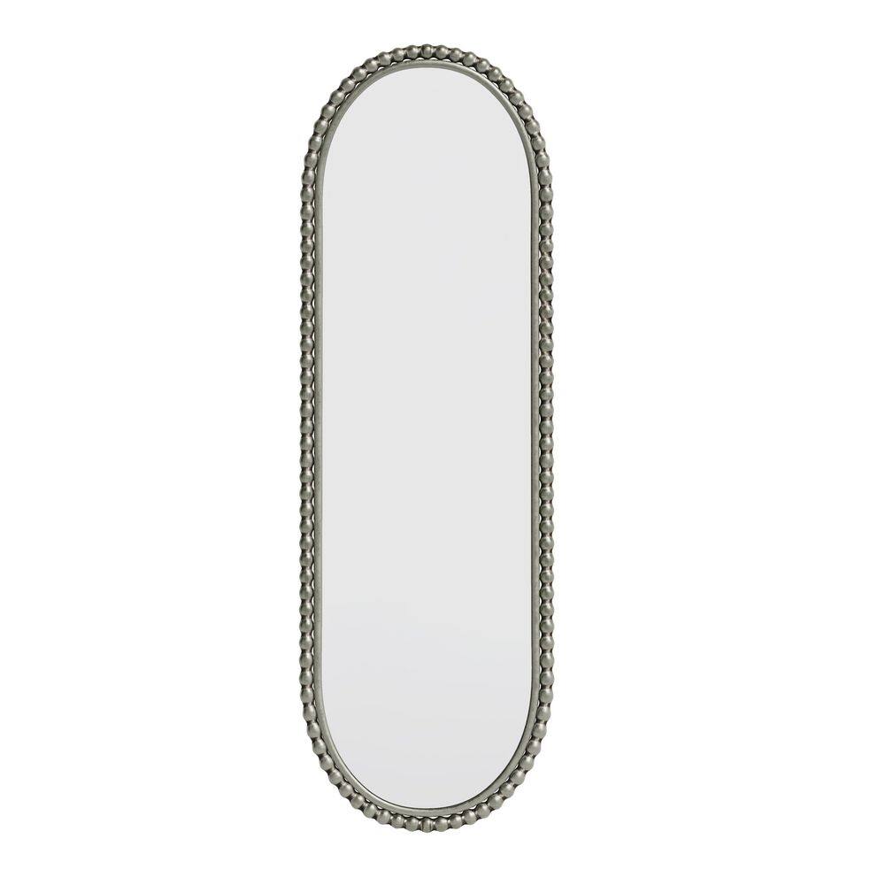 Antique Effect 15.75 in W x 47.25 in. H Iron Art Oval Retro Framed Mirror i