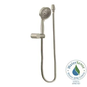 Eco-Performance 4-Spray 4.4 in. Single Wall Mount Handheld Shower Head in Brushed Nickel