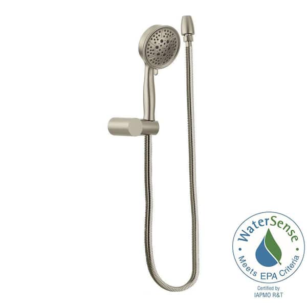 Eco-Performance 4-Spray 4.4 in. Single Wall Mount Handheld Shower Head in Brushed Nickel