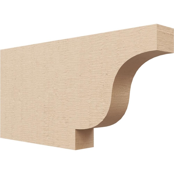 Ekena Millwork 2-in. x 8-in. x 16-in. Newport Woodgrain, Primed Tan Timberthane Polyurethane Rafter Tail Brace