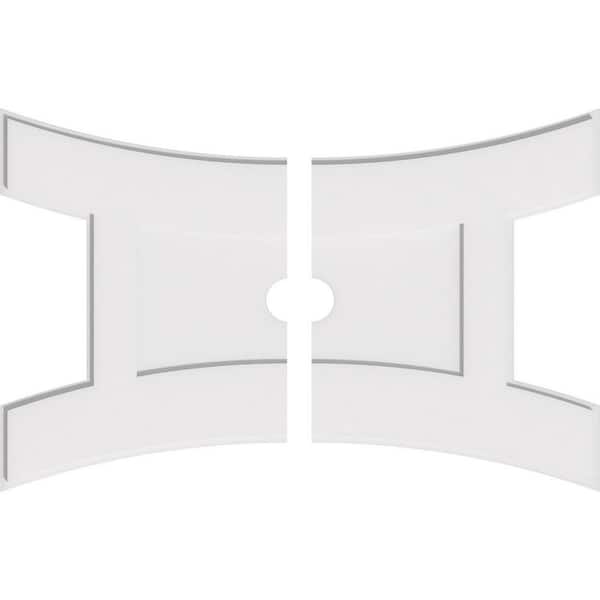 Ekena Millwork 40 in. W x 26-5/8 in. H x 3 in. ID x 1 in. P Haven Architectural Grade PVC Contemporary Ceiling Medallion (2-Piece)