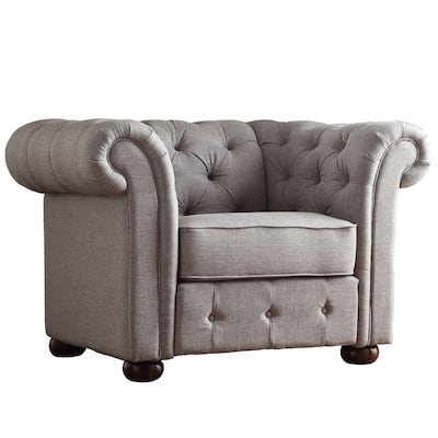 Radcliffe Grey Linen Arm Chair