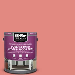 1 gal. #PPU1-04A Watermelon Punch Textured Low-Lustre Enamel Interior/Exterior Porch and Patio Anti-Slip Floor Paint