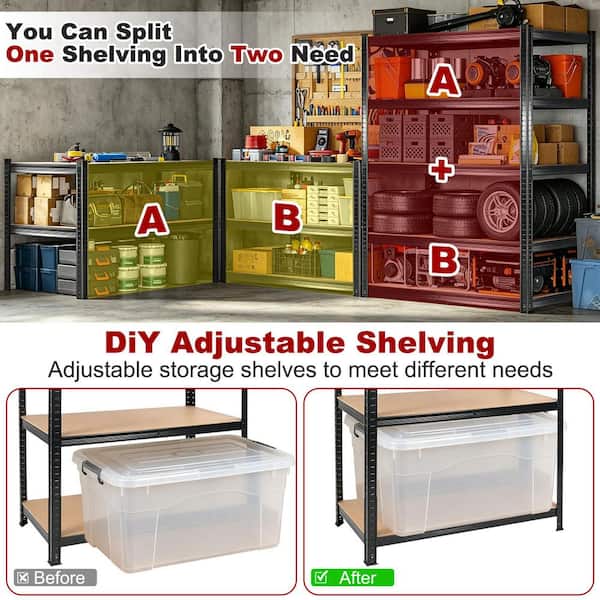 Siavonce 5-Shelf 2000 lbs. Capacity Garage Storage Shelves Pantry