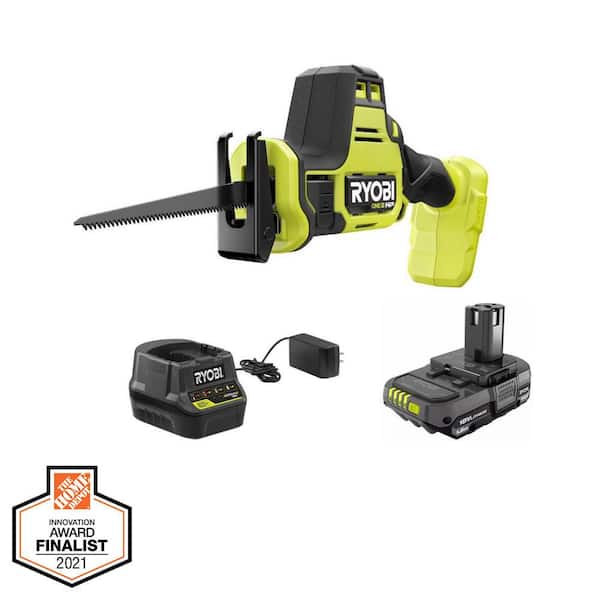 RYOBI ONE+ HP 18V Brushless Cordless Compact One-Handed Reciprocating Saw Kit with 1.5 Ah Battery and 18V Charger