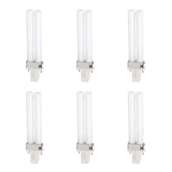Philips 7-Watt PL-S 2-Pin (G23) Energy Saver CFL (non-integrated) Light Bulb Soft White (2700K) (6-Pack)