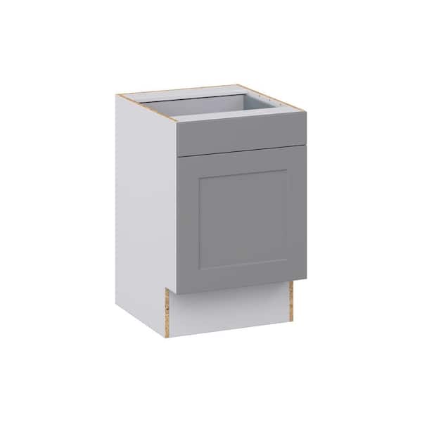 J COLLECTION Roseland 21 in W x 24 in D x 32.5 in. H Assembled Shaker Accessible ADA Base Kitchen Cabinet in Slate Gray with Drawer