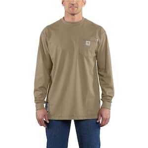 Men's Tall X-Large Khaki FR Force Cotton Long Sleeve T-Shirt