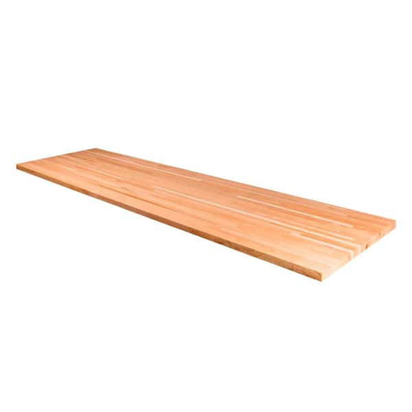 5 ft. L x 30 in. D Unfinished Cherry Butcher Block Desktop in Red with Square Edge