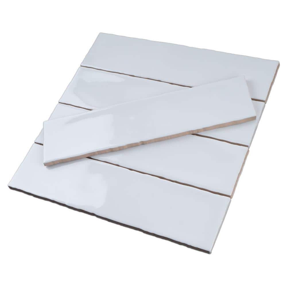 White Polished Ceramic Subway Wall Tile 3x12