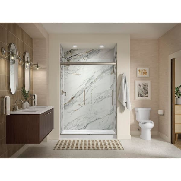 Essential 18 in. W x 36 in. H Oval Framed Wall Mount Bathroom Vanity Mirror in Brushed Nickel