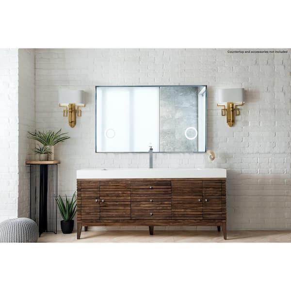 James Martin Vanities Linear 72.50 in. W x 18.78 in. D x 30.3 in.H Single Bath Vanity Cabinet Without Top in Mid-Century Walnut
