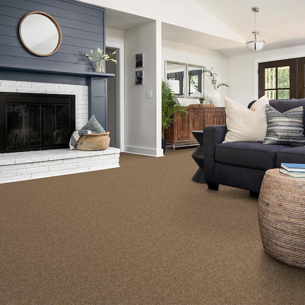 Alpine - Elegance - Brown 15 ft. 17.3 oz. Polyester Texture Carpet - Installation Required