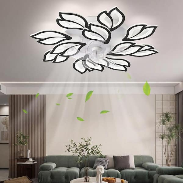 Yardreeze 35.5 in. LED Indoor Black Modern Ceiling Fan with Lights ...