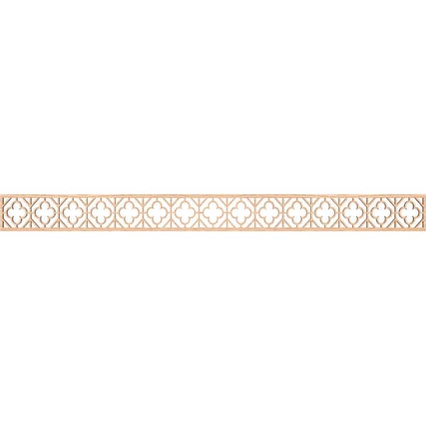 Ekena Millwork Hazelton Fretwork 0.25 in. D x 46.375 in. W x 4 in. L Red Oak Wood Panel Moulding