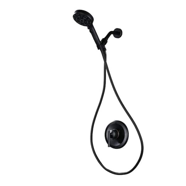 Single Handle 7-Spray Handheld Shower Faucet 1.8 GPM with Button and Brass Rough-In Valve Included in Oil Rubbed Bronze