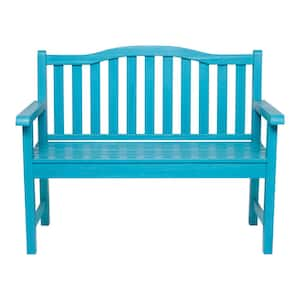 Belfort II 45 in. Aqua Wood Outdoor Bench