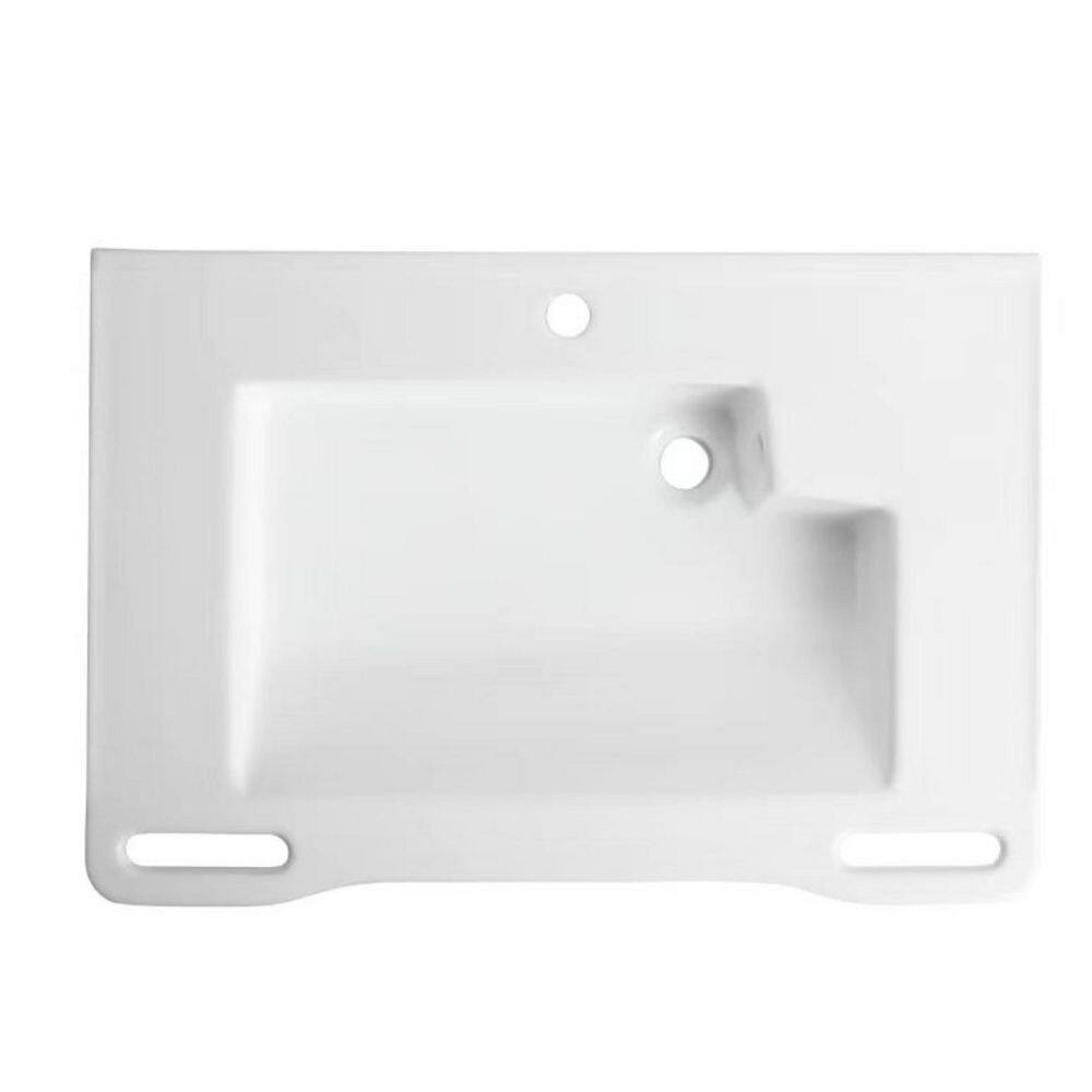 31.5 in Wall-Mounted ADA Compliant Barrier-Free Rectangular Bathroom Sink Lavatory Vessel Ceramic Sink in Glossy White price history on PriceWatchPro