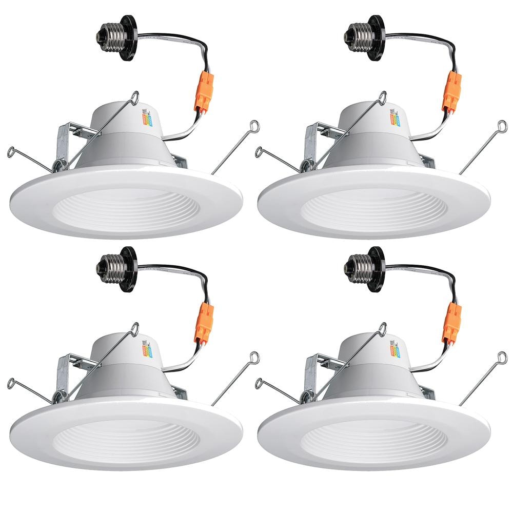 ETI 5 in./6 in. Selectable CCT Integrated LED Recessed Light Trim 800 Lumens 3000K 4000K 5000K Dimmable (4-Pack)