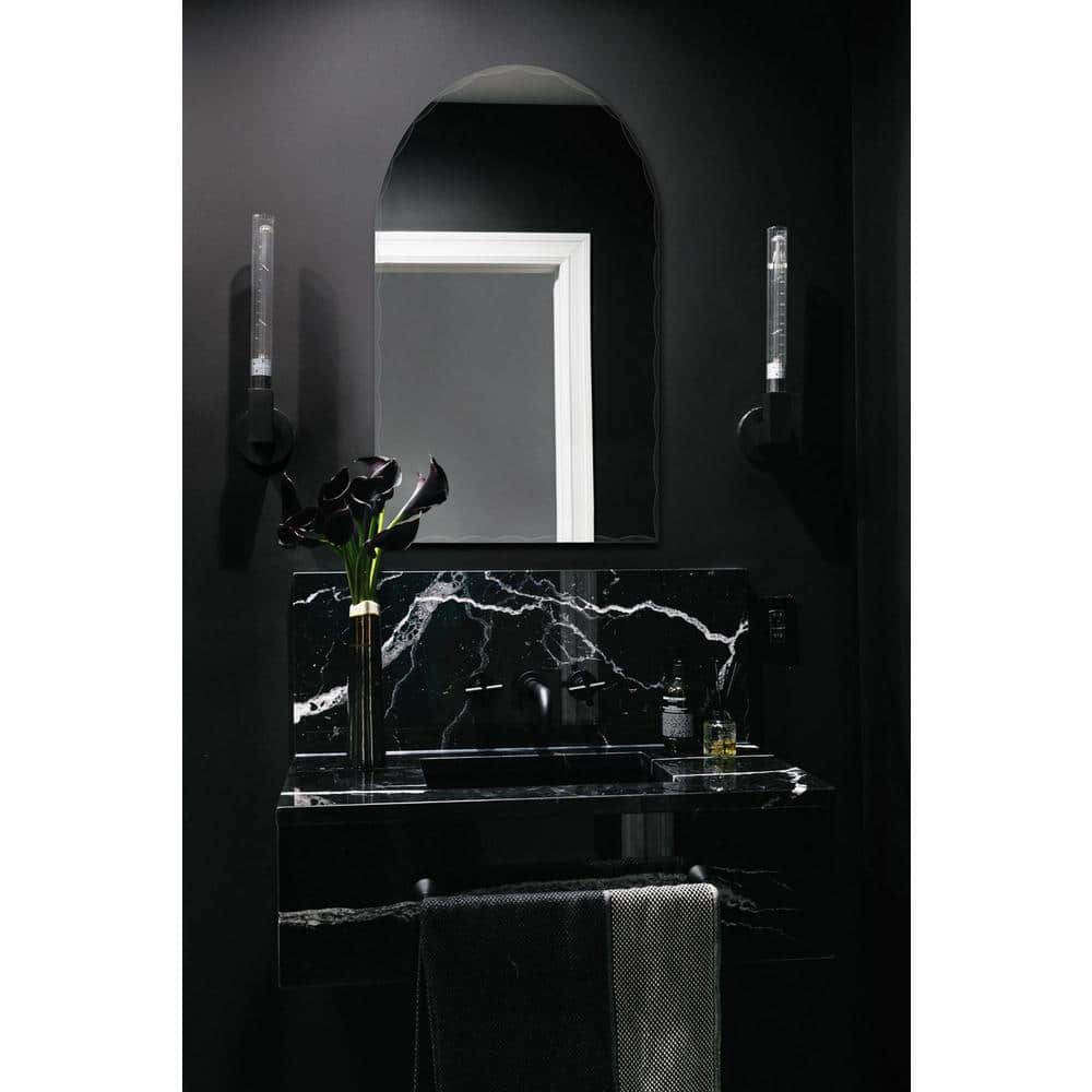 Elegant Frameless Rectangular Vanity Mirror with Arched Top