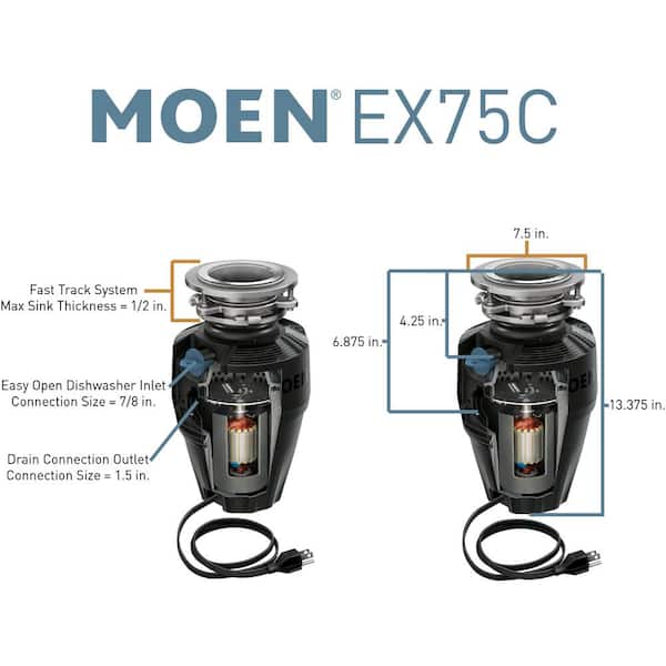 Moen GX Host Series 3/4 HP Garbage Disposal Moen GX Host Series 3/4 HP Garbage Disposal