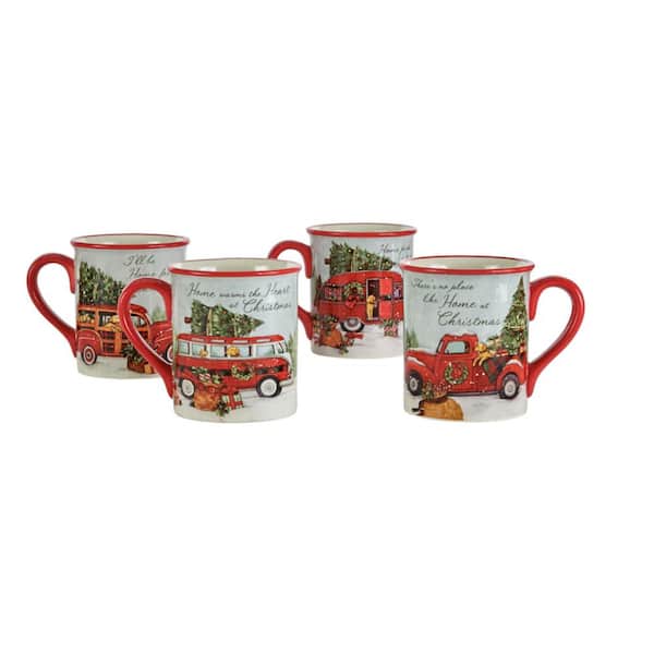 Certified International Holiday Lights 16 oz. Red Porcelain Mug (Set of 6)  27040SET6 - The Home Depot