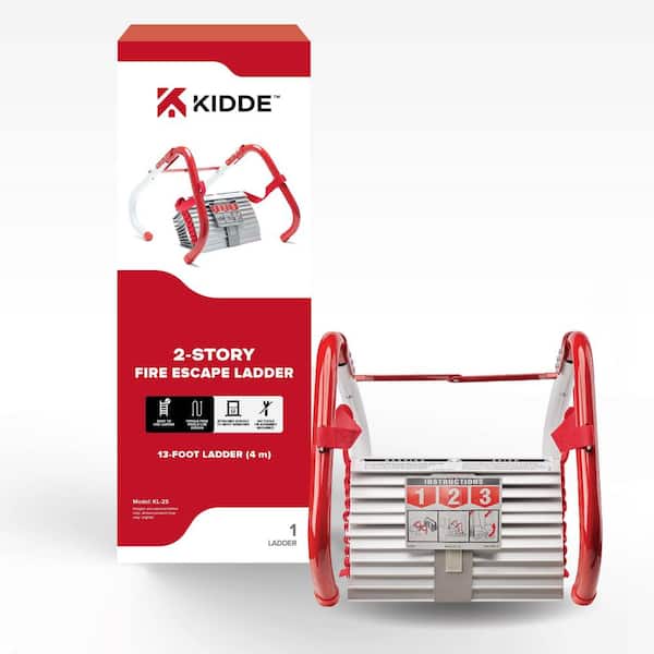 2-Story Fire Escape Ladder, 13 ft. Long, 1000 lb. Load Capacity, Tangle-Free Deployment and Quick Attach