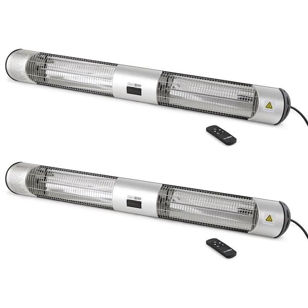 SENGOKU Outdoor Patio Graphite Electric Heater in Silver (2-Pack)