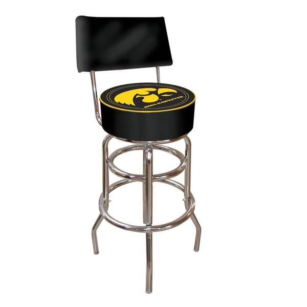 Trademark University of Iowa 30 in. Chrome Padded Swivel Bar Stool
