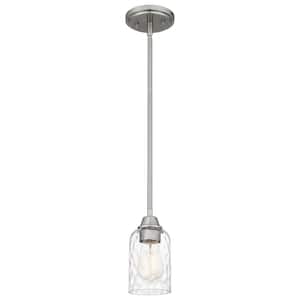 Acacia 1-Light Brushed Nickel Chandelier with Clear Water Glass