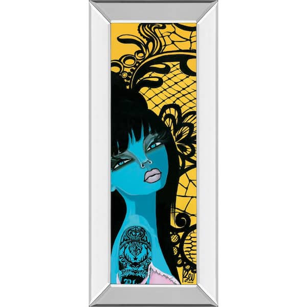 Classy Art "Ink Chiffon I" By Bev Hogue Mirror Framed Print Wall Art 18 in. x 42 in.