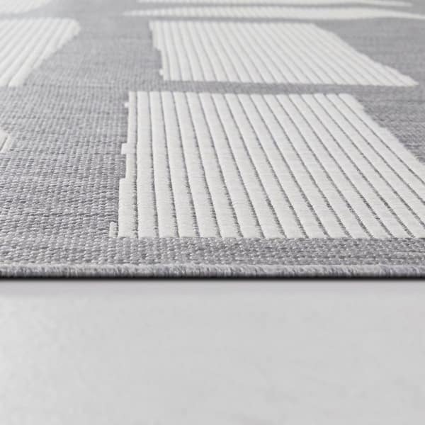 Garrigue Grey 7 ft. 10 in. x 10 ft. Abstract Indoor/Outdoor Area Rug